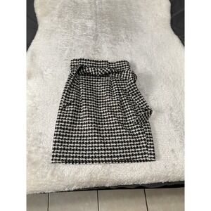New Express Houndstooth Pencil Belted Skirt‎ Size 00 NWT
